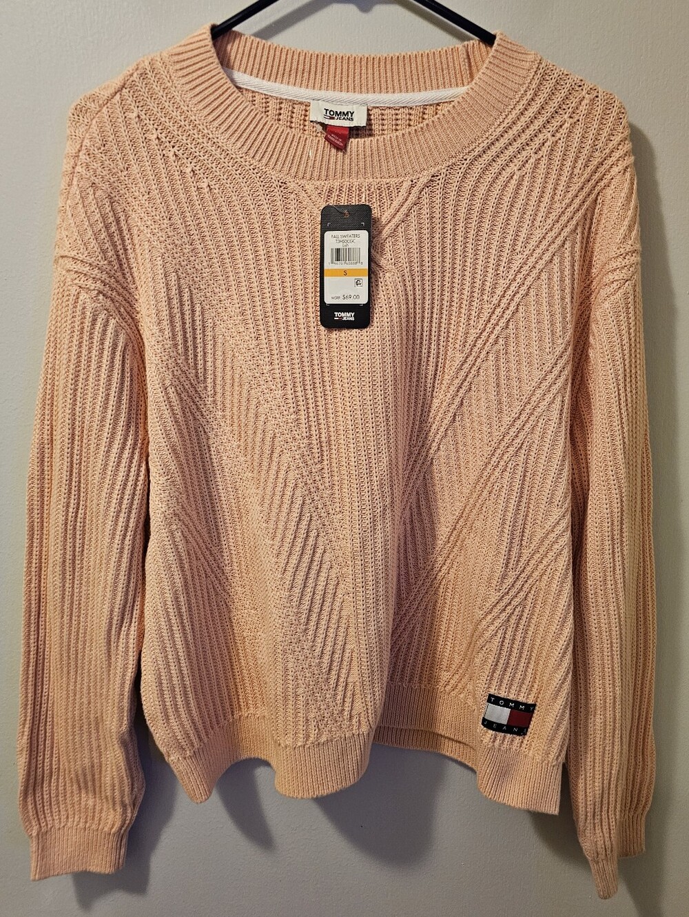 Tommy Hilfiger Jeans Knit Sweater Peach Women's Size‎ Small NWT